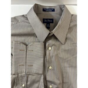 Paul Fredrick Finest Long Staple Cotton 17.5-38 Button Up  Blue Pin Stripe‎